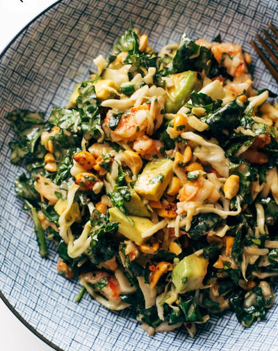 Miso Crunch Salad with Shrimp