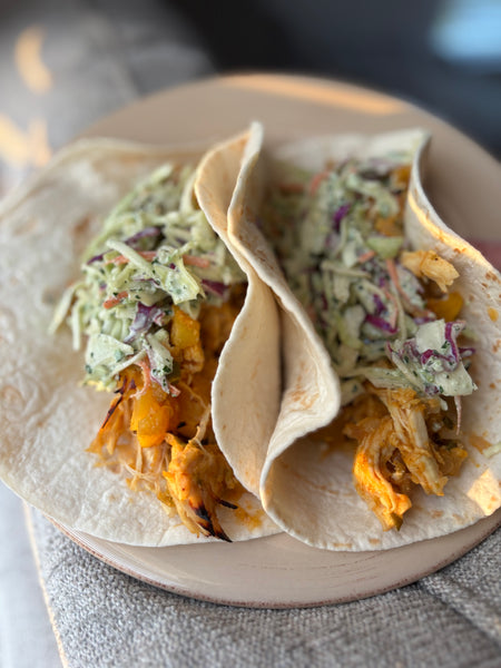 Pineapple Chicken Tacos with Jalapeno Slaw