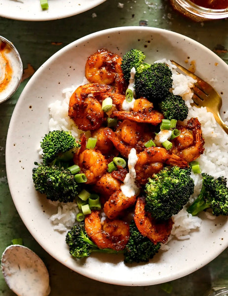 Hot Honey Shrimp Ranch Bowls