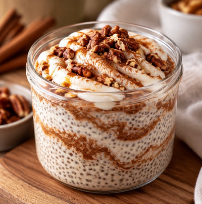 Cinnamon Roll Protein Chia Pudding